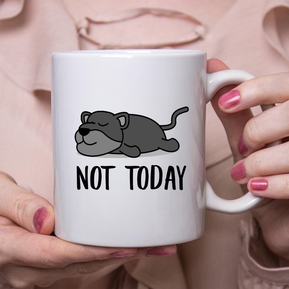 Funny Black Leopard Sleeping Not Today Lazy Gift Coffee Mug for Women