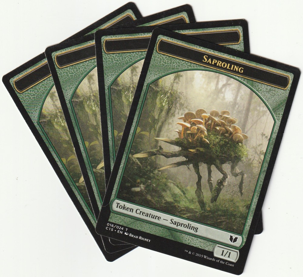 4 MTG SAPROLING/SPIDER Double Split Card Playset C15 EN 2015