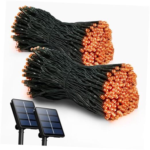 2 Pack Solar String Lights Outdoor, 200 LED Extra-Long 72FT Solar Powered
