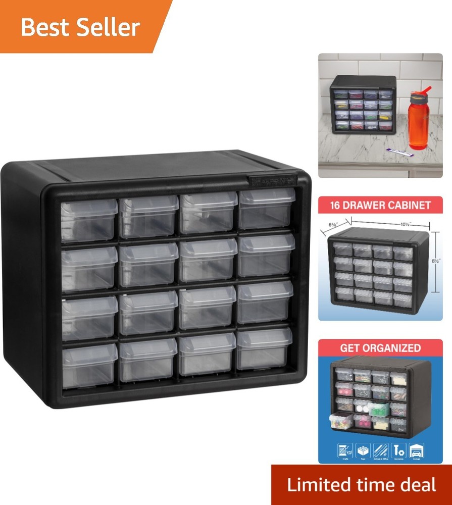 Stackable 16-Drawer Organizer for Crafts, Garage Tools, and Classroom Supplies
