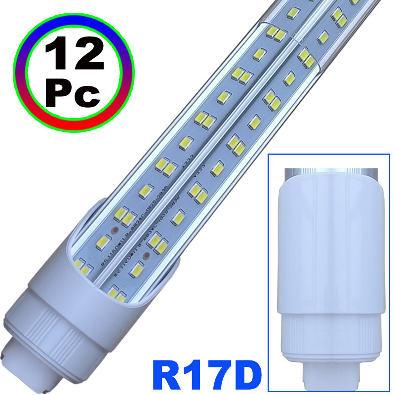 12Pcs R17D 8Ft Led Tube Light Bulbs HO Base 144W T8 Rotatable Led Shop Light