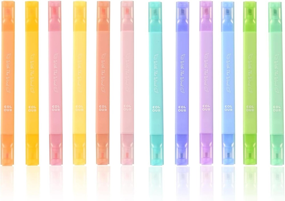 12Pcs Aesthetic Bible Pastel Highlighters and Pens no bleed Assorted Macaroon