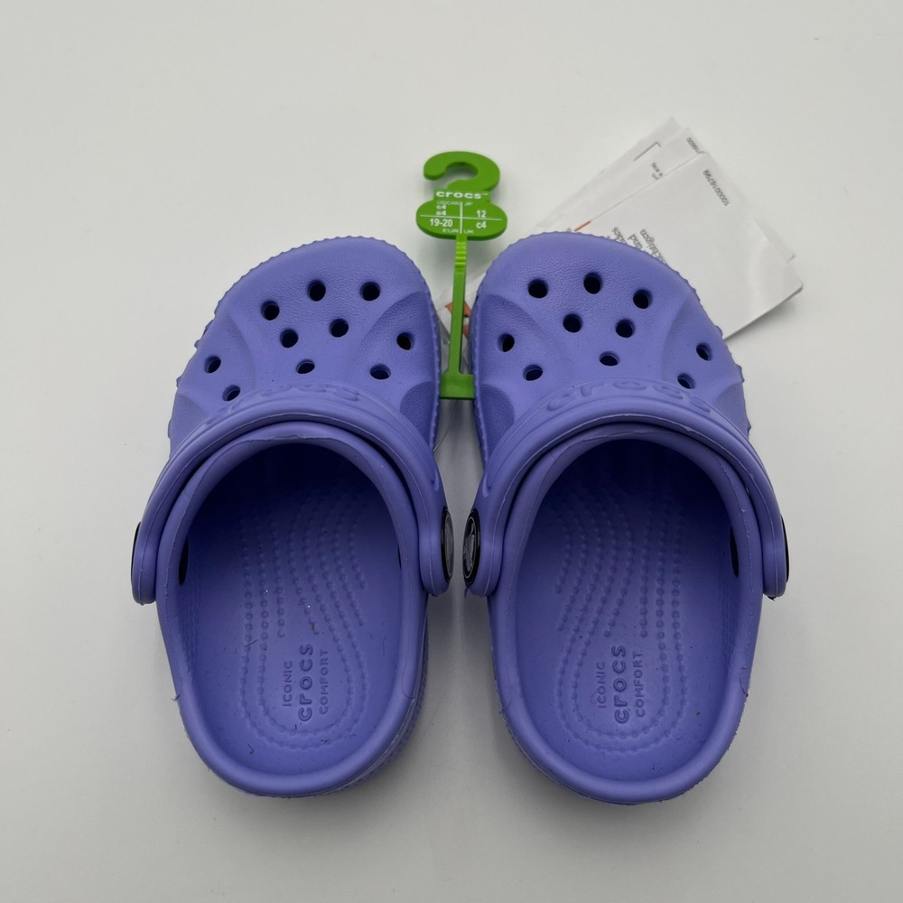 Crocs Iconic Comfort Toddler Girls Purple Size C4 Clogs NEW