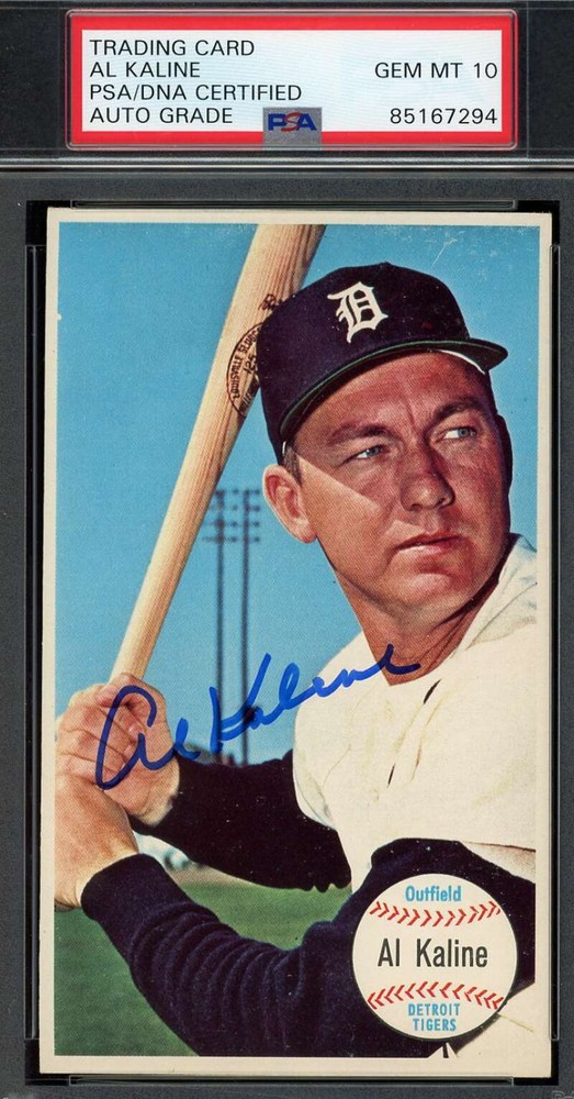 Al Kaline Gem Mint 10 PSA DNA Signed 1964 Topps Giants Autographed