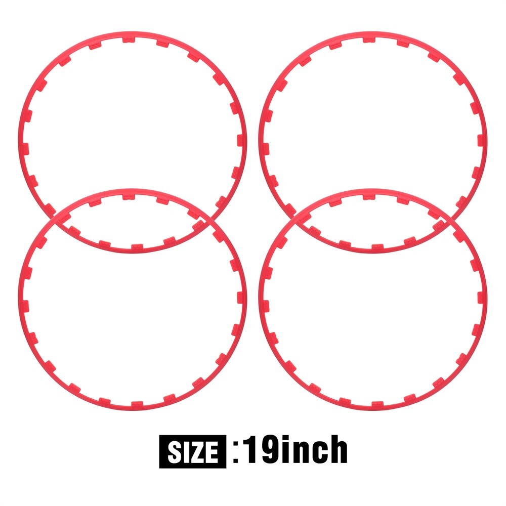 19 inches Red Heavy Duty Wheel Hub Guard Rim Protection Ring For BMW Chevy Ford