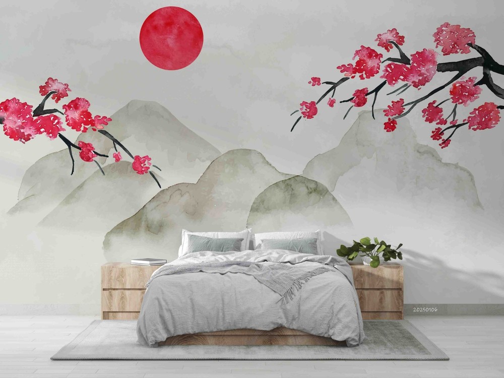 3D Chinese Style Landscape Watercolor Wall Murals Wallpaper Murals Wall Sticker