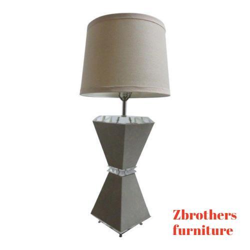 Vintage Pierre Cardin Suede Lucite Hour Glass Table Lamp Light