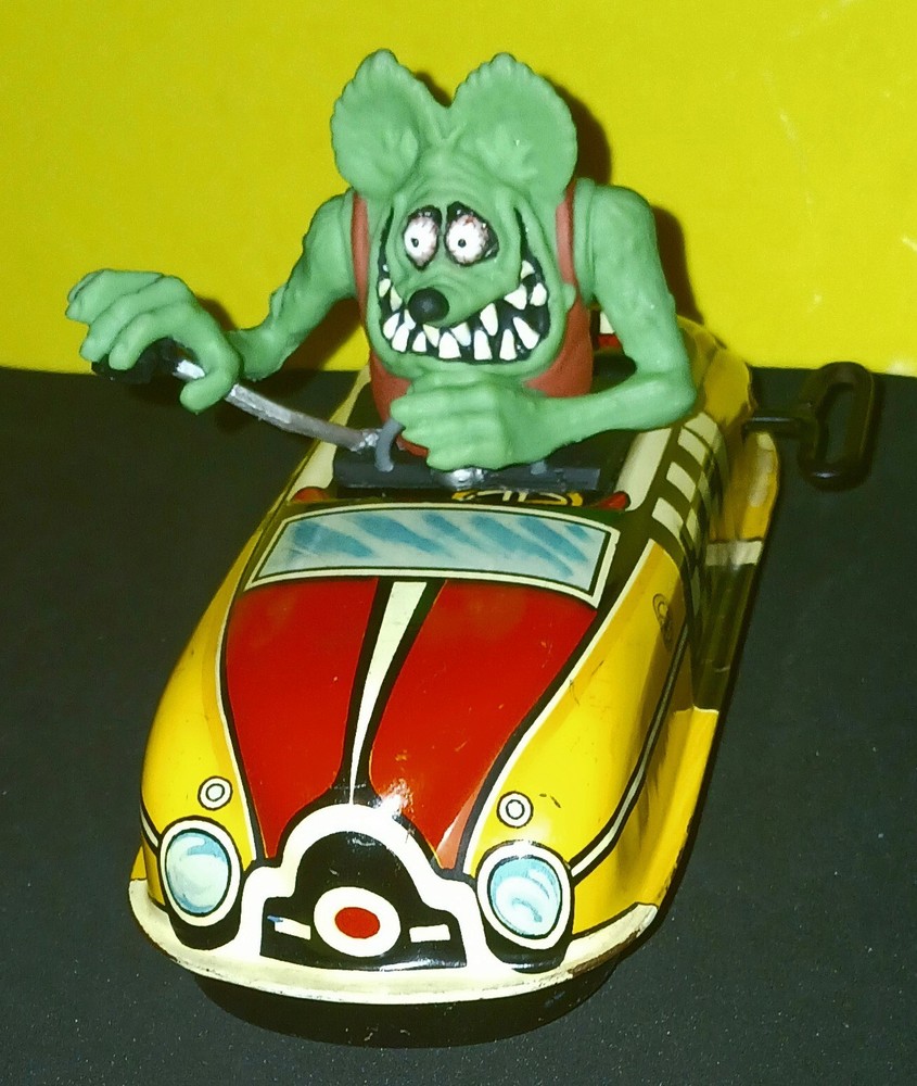 1 Off HotRod Ratfink Weird Ohs Monster Racer Stock Car Nutty Mads Style Tin Toy