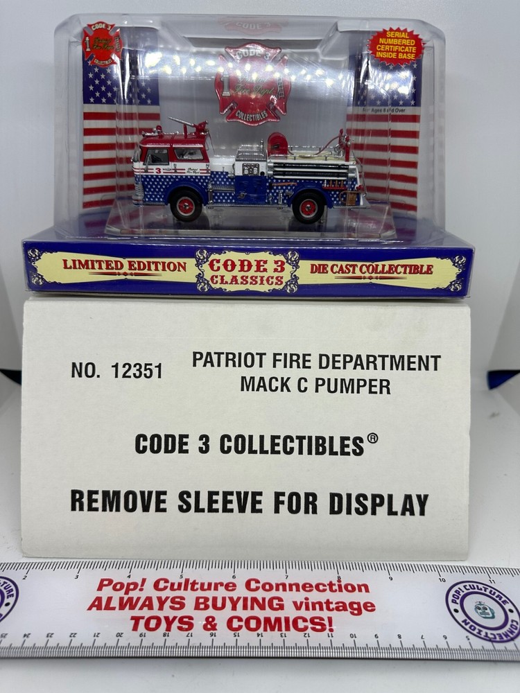 Limited Edition Code 3 Diecast Classics Patriot Fire Department Mack C Pumper