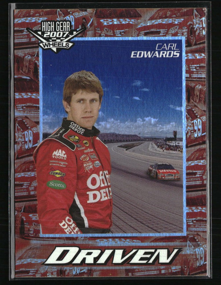 Carl Edwards 2007 Wheels High Gear Driven #DR20 Racing Card