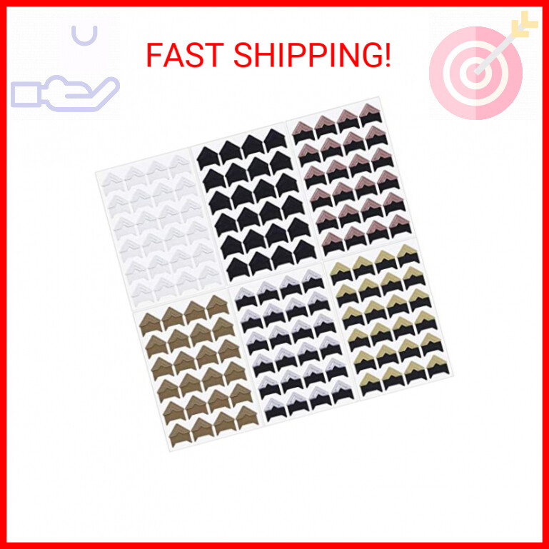 Self-adhesive photo corner stickers for mounting and protecting pictures  