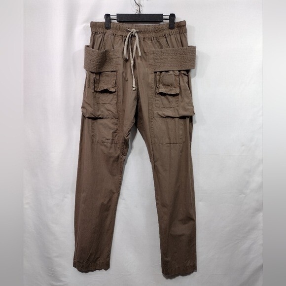 MNML Drop Crotch Cargo Pants Mens L Tan Utility Retro 90s Y2K Streetwear