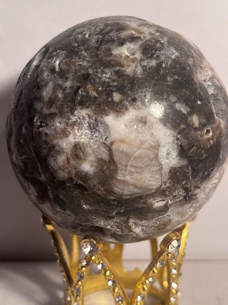 Black Agate Druzy Crystal Sphere
