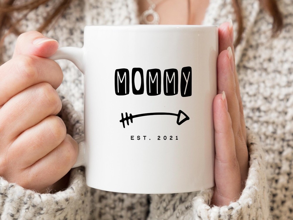 Mommy Est 2021 Coffee Mug Pregnancy Announcement Coffee Mug Custom Gift To