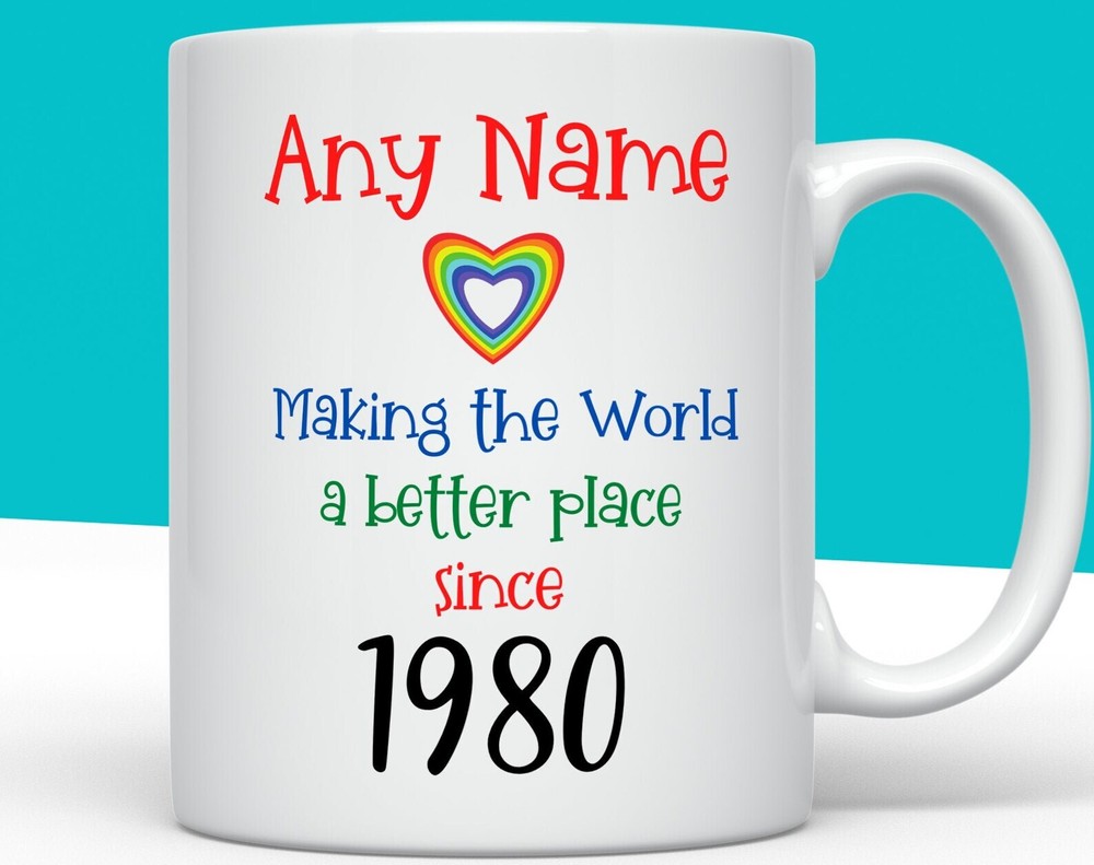 Personalised 41st Birthday Mug Making The World A Better Place Since 1980 Happy