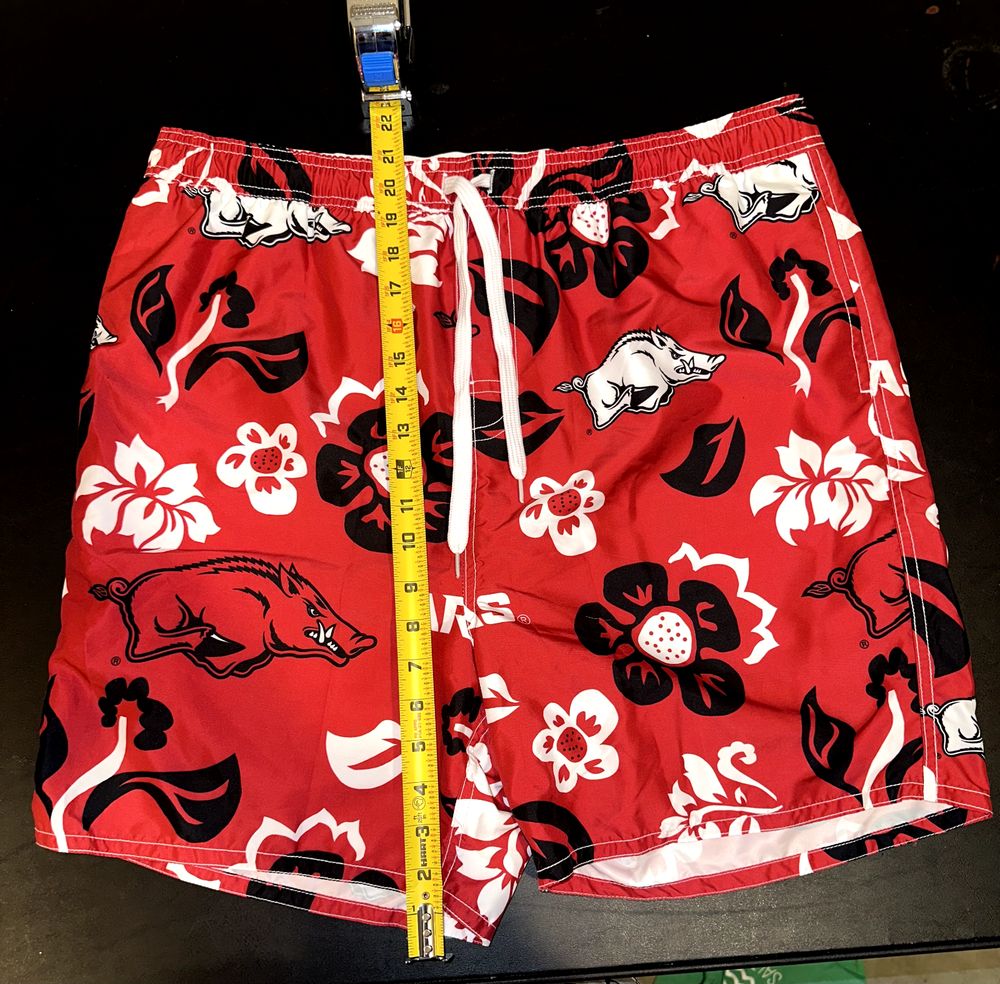 NWT NCAA ARKANSAS RAZORBACKS Men's Swim Trunks Shorts Wes and Willy Size XXL