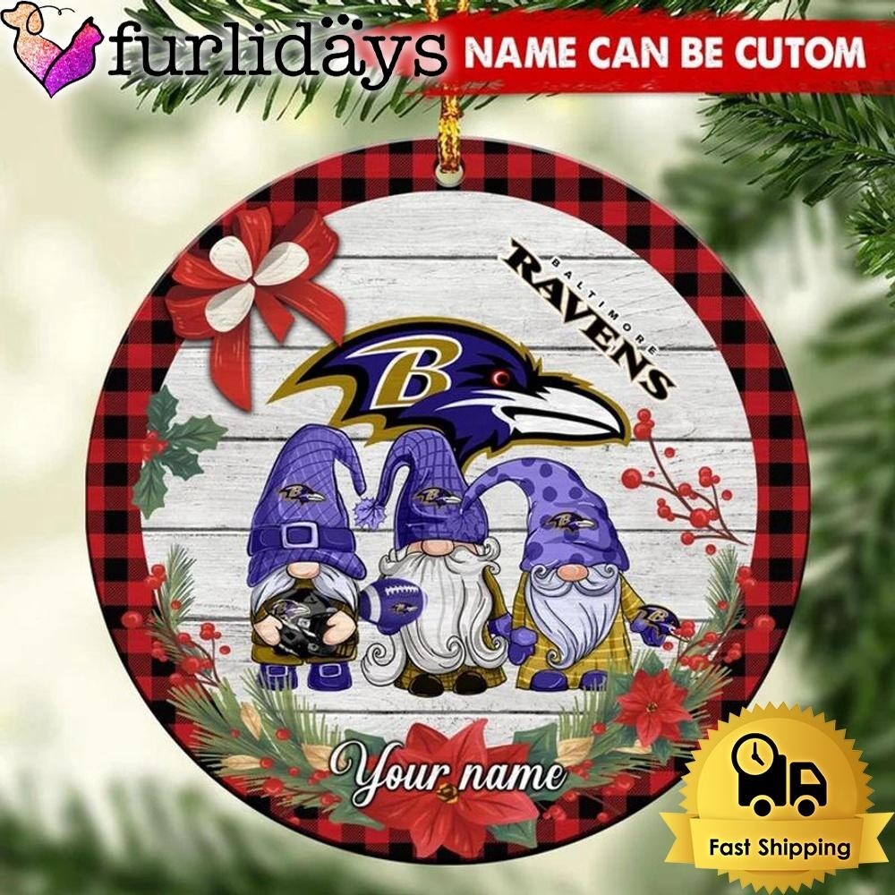 Personalized Baltimore Football Team Ravens Christmas Ornament Xmas Holiday Gift