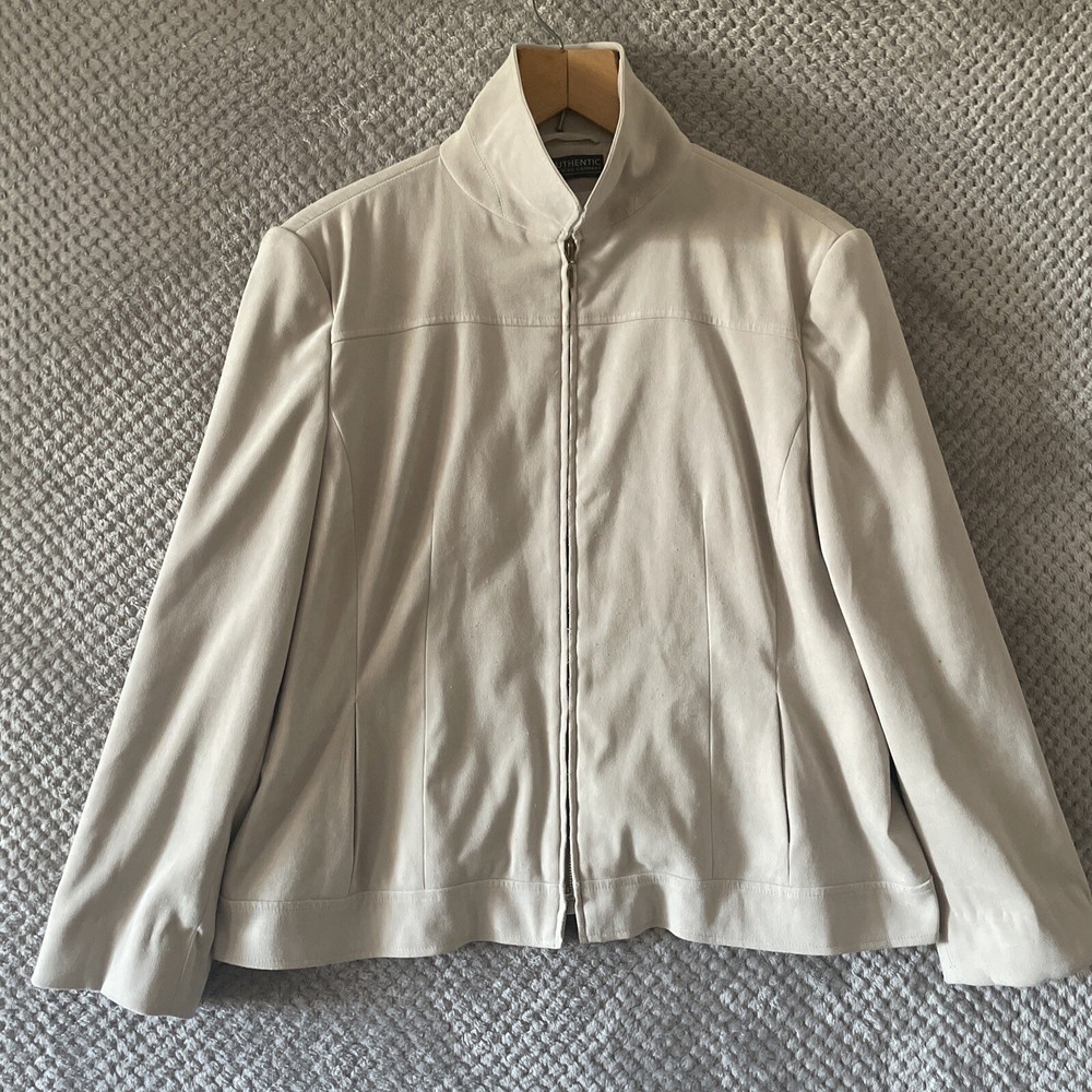 AUTHENIC CLOTHING COMPANY WOMENS JACKET SIZE UK SIZE 18 LIGHT BROWN ZIP