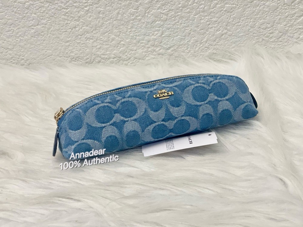 Coach Pencil Case In Signature Denim CDC10 NWT Color: IM/INDIGO