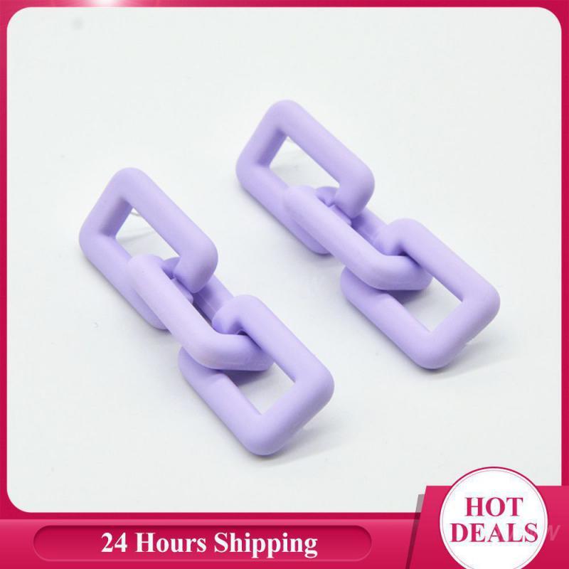 Colorful Chain Earrings Simplicity Geometric Ins Earrings Fashion Earrings 925 S