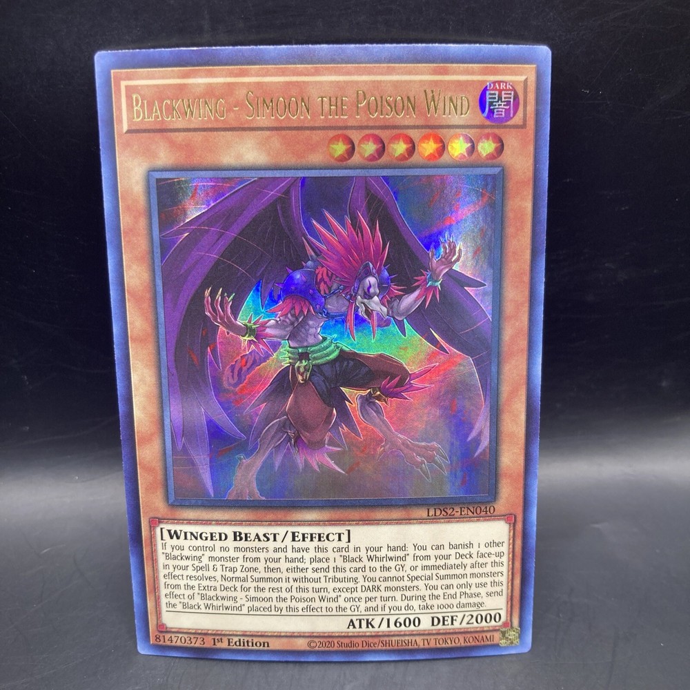 Blackwing Simoon the Poison Wind Blue LDS2-EN040 1st Edition Legendary Duelists