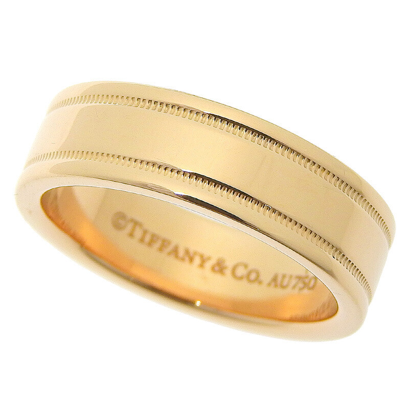 ティファニー ダブルミルグレインバンドリング US 7.25 K18PG ピンクゴールド 9.6g 557688