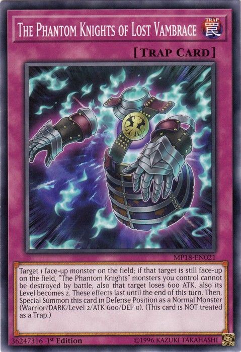 Phantom Knights Lost Vambrace MP18-EN021 Common 1st Edition Yugioh Card