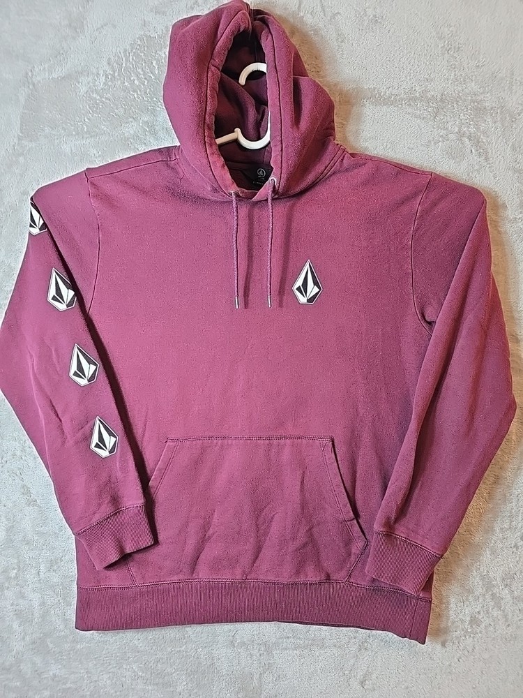 Volcom Men's Hoodie XL Maroon Sweater Skateboarding Casual Skateboard