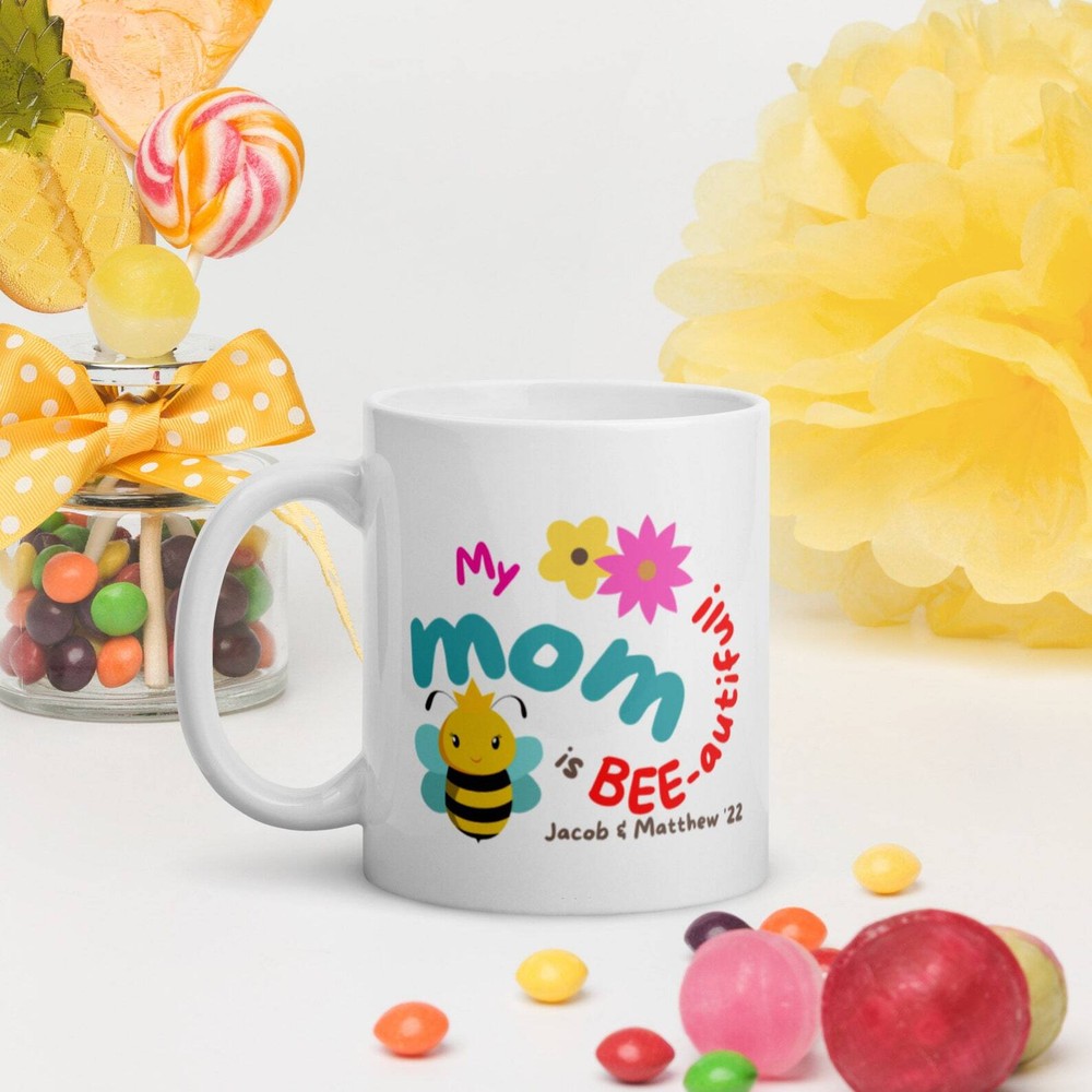 Bee-autiful Mom Custom Mother's Day Mug - Personalizable Gift