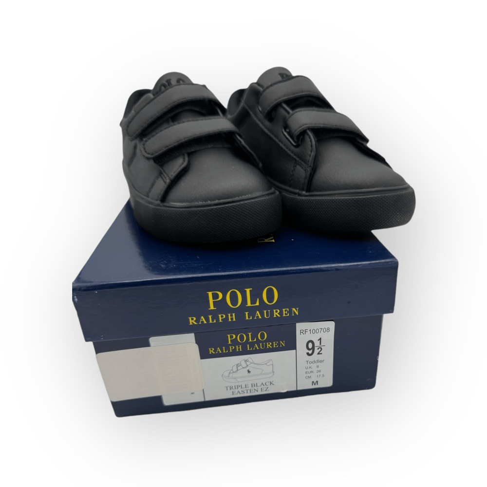 NWT Polo Ralph Lauren Kids Triple Eastern EZ Sneaker Shoes Black Size 9.5
