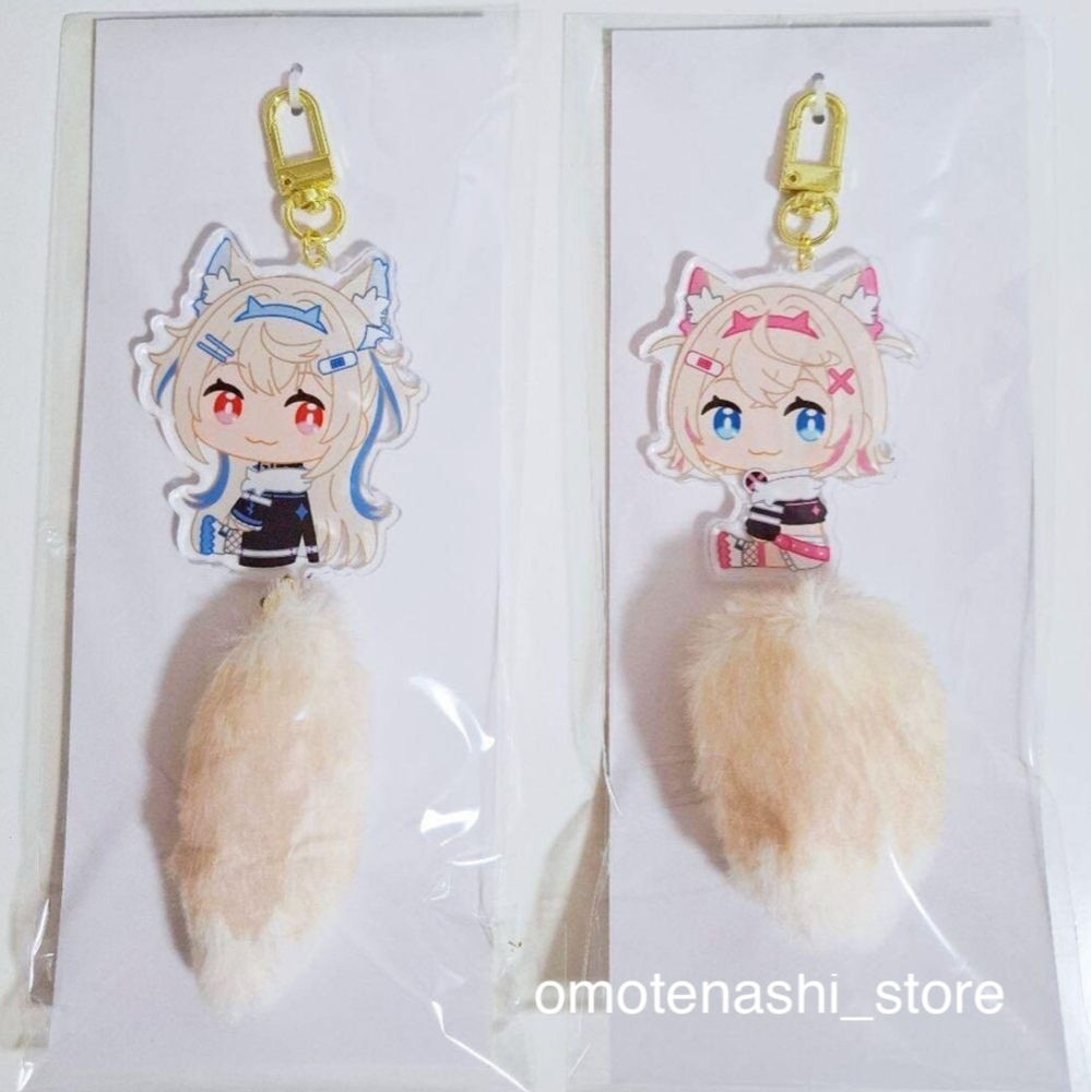 hololive Advent Fuwamoco Fuwawa Mococo Abyssgard Twin Tail Keychain Pair