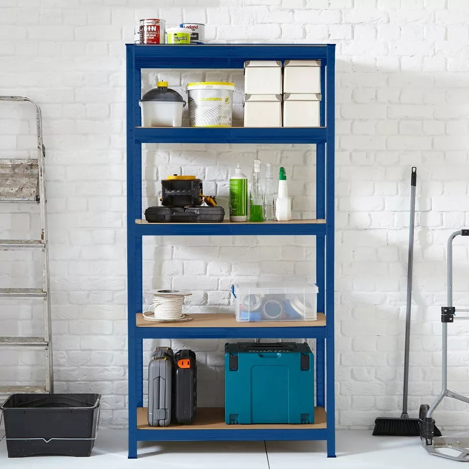5 Tier Metal Garage Shelving Unit Heavy Duty Boltless 180x90x40cm 875kg