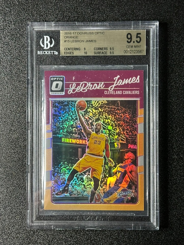 2016-17 Donruss Optic - #15 LeBron James Orange - BGS 9.5 - Kobe and the King!!