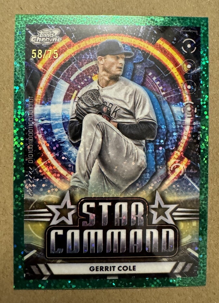 2024 Topps Chrome Cosmic Gerrit Cole /75 Green Star Command Refractor Yankees