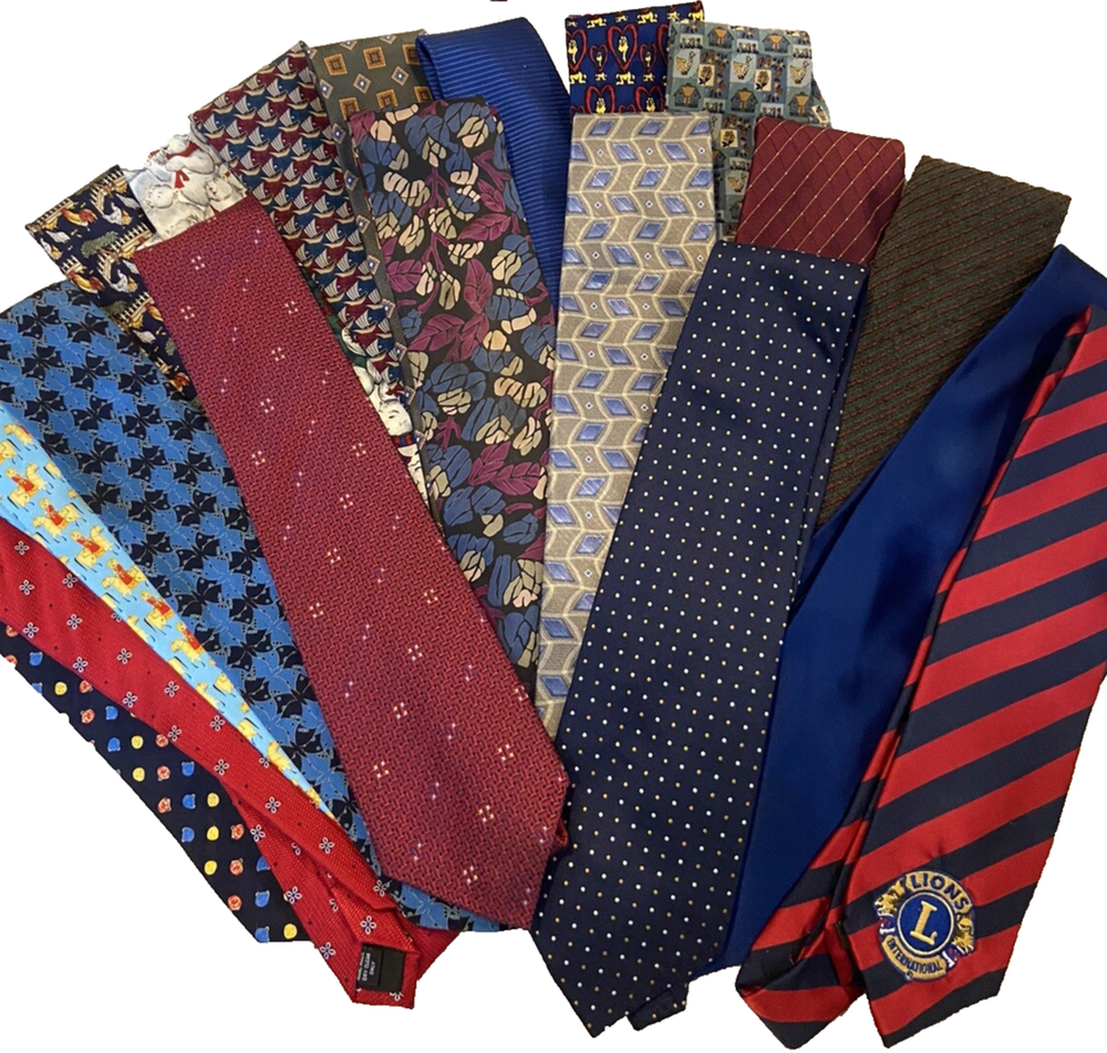 Mens Tie Lot 80 Mostly Silk Designer Ties Assorted Colors Patterns Bulk