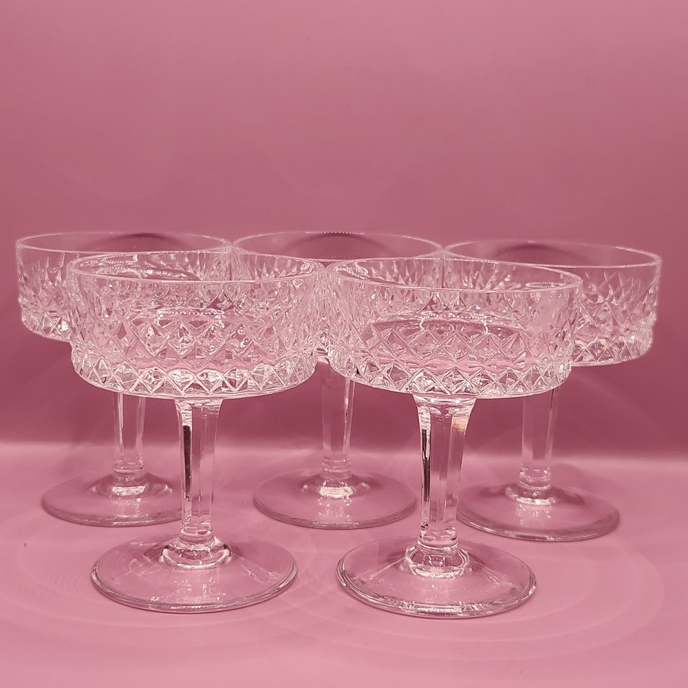 Vintage Waterford Crystal ALANA Champagne Set of 5, Made in Ireland