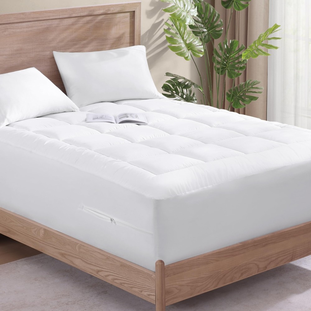 King Size Mattress Topper, Protector and Encasement with Zipper, Deep Pocket ...