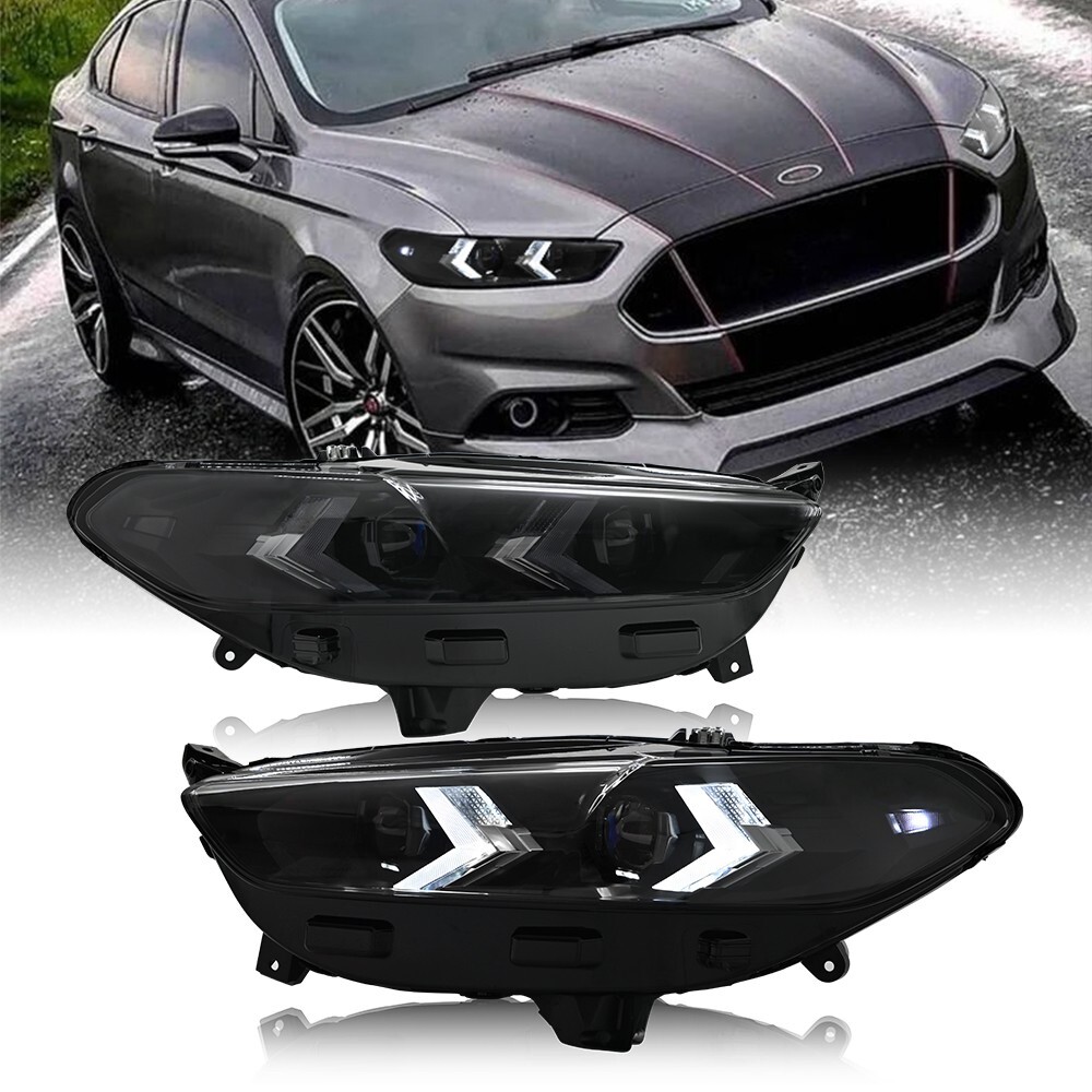 LED Dual Beam Projector Headlights For Ford Fusion 2013-2016 Front Lamp Assembly