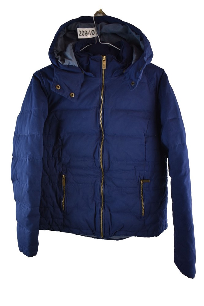 FAT FACE Blue Padded Jacket size Uk 12 Womens Full Zip Hooded Casual Outdoors