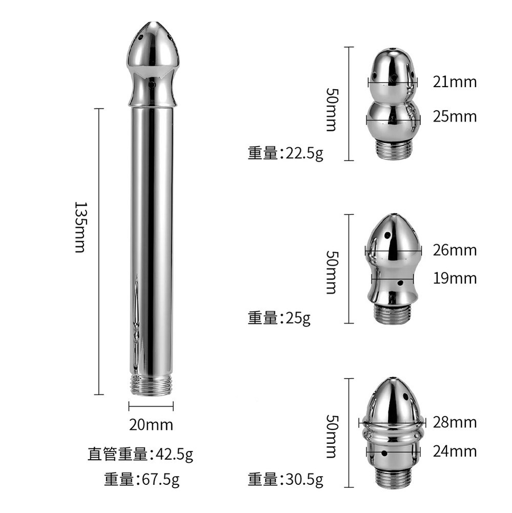 Metal Anal Vaginal Shower Douche Enema Colonic Cleaner Head Cleaning Man Woman