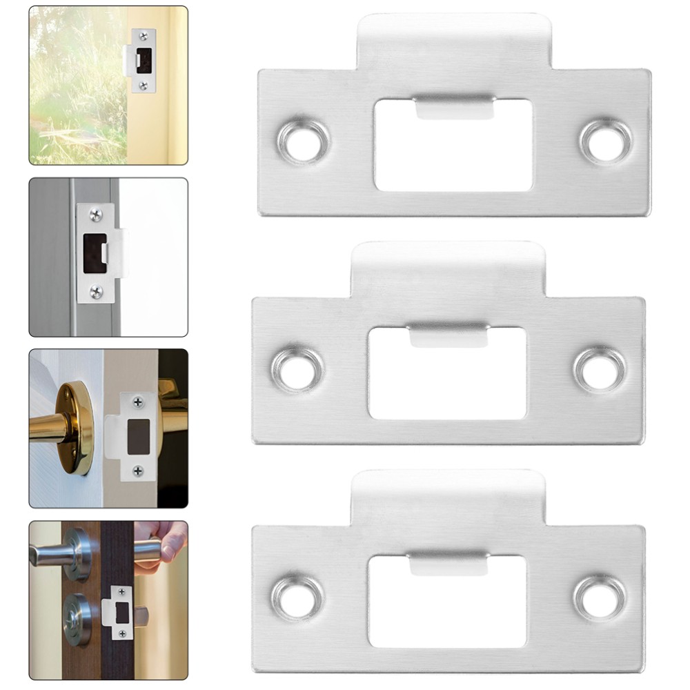 3-piece cam block door striker plate set with deadbolt reinforcement for enhanced security