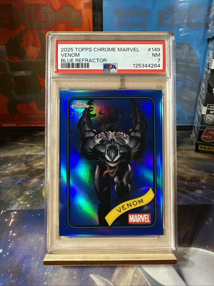 2025 Topps Chrome Marvel Venom No. 149 Blue Refractor /299