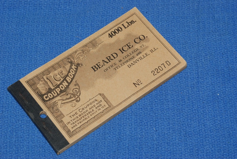 Danville IL Beard Ice Company Coupon Book Vintage BlueLakeStamps Collectible-image