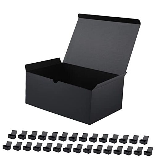30 Gift Boxes 9.5x6.5x4 Inches Gift Boxes with 30Pack Matte Black-9.5x6.5x4
