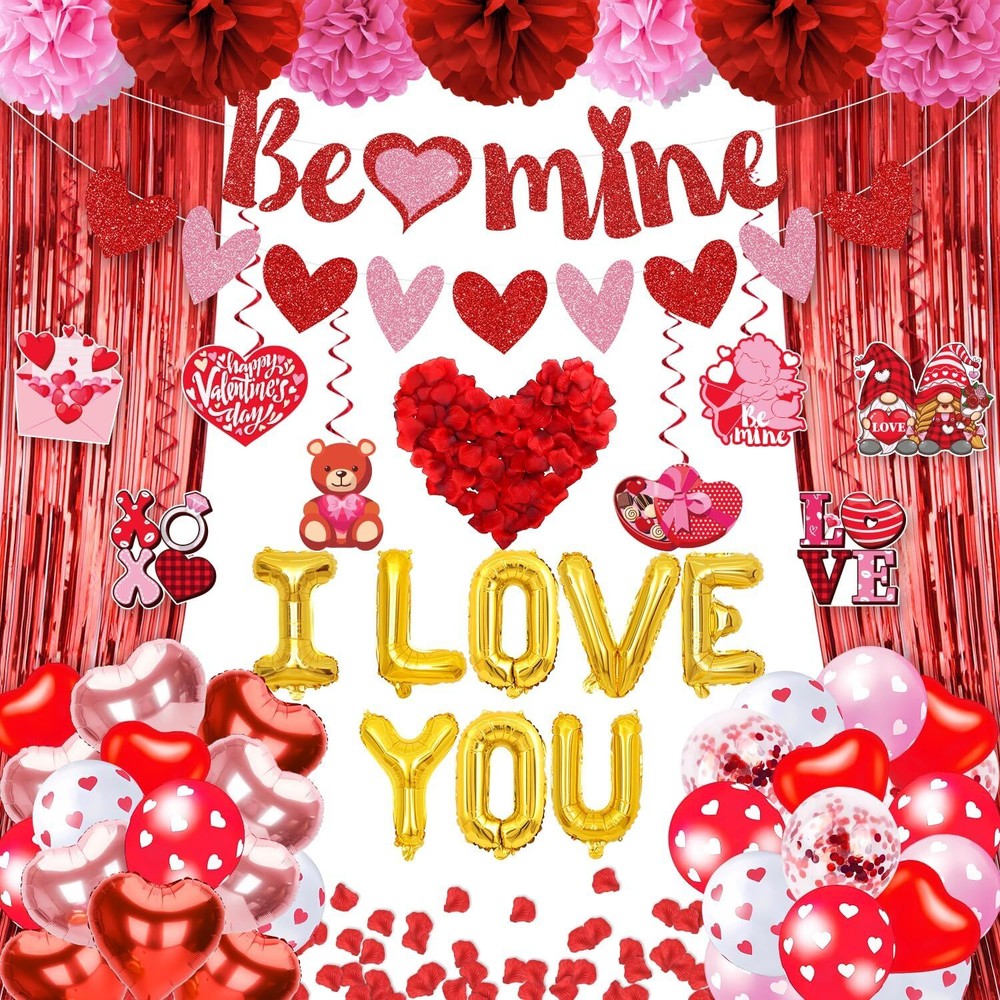 Valentines Day Decorations Kit, I Love You Balloons Indoor,...