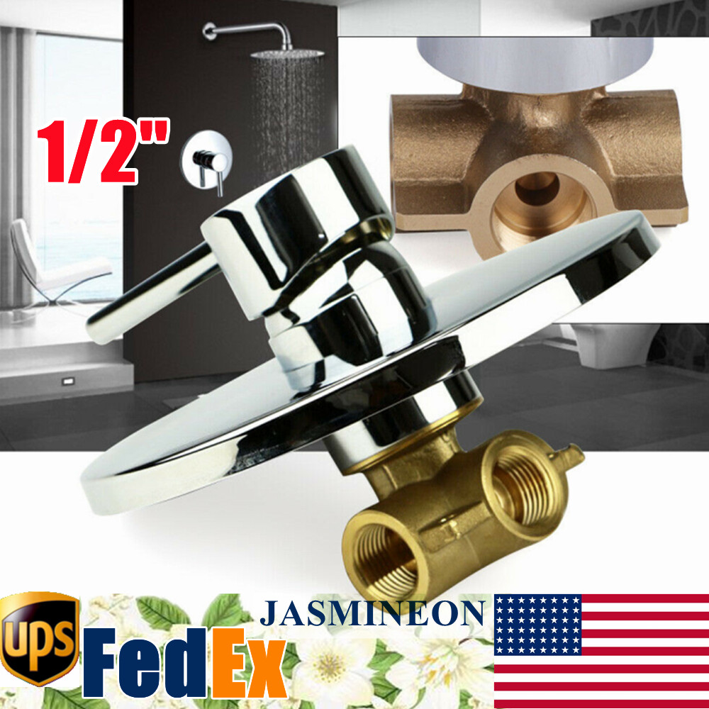 Brass Shower Mixer Faucet Control Valve Wall Mounted 1/2 Inch