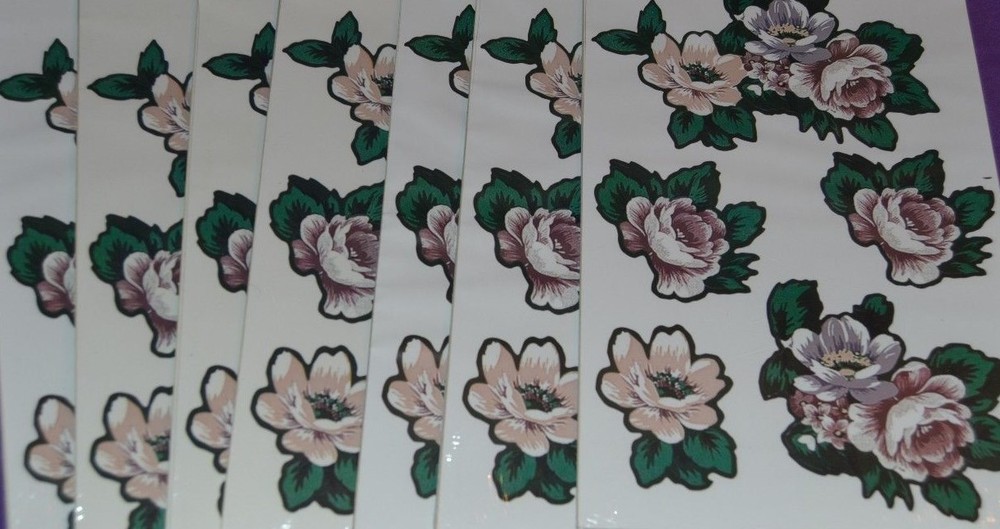 50 SPRING FLOWERS Self-Adhesive Washable Wall Decals Stickers Art
