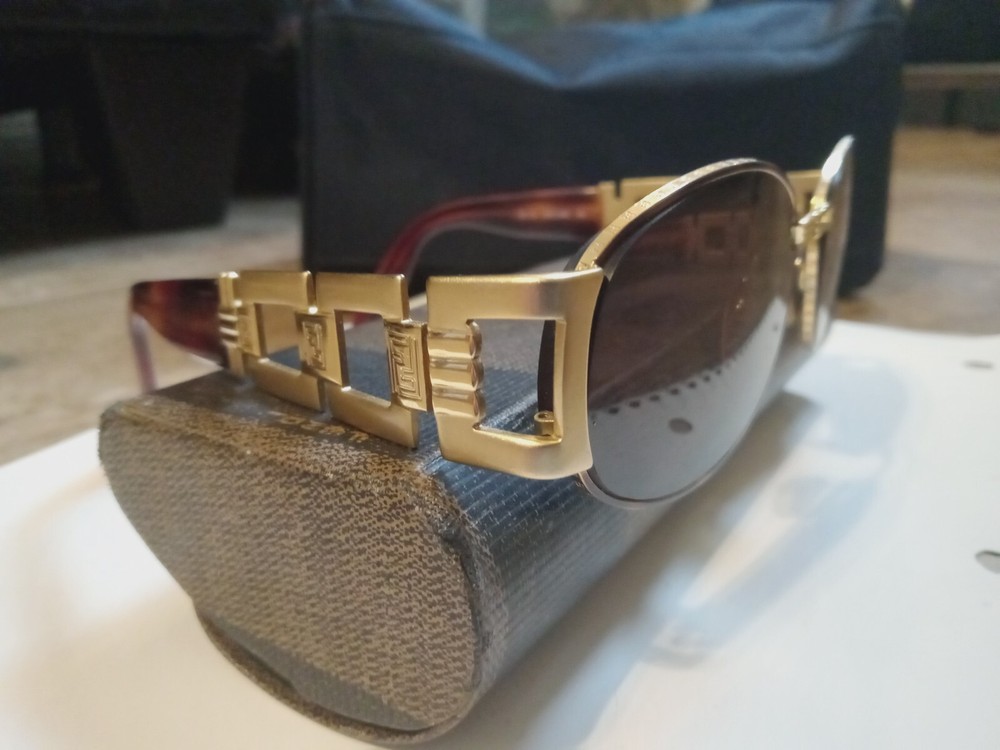 Vintage Fendi SL 7070 Tortoise Shell Sunglasses Made in Italy