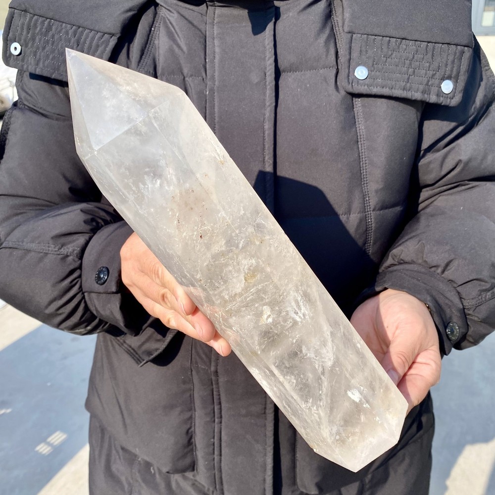 6LB Natural clear quartz obelisk Crystal Energy Tower Point Energy -