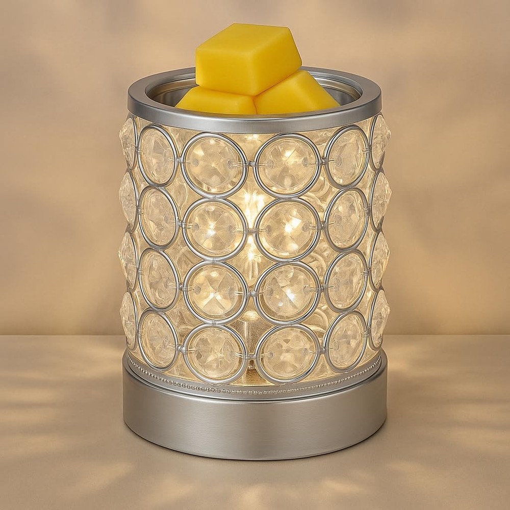 Electric Crystal Wax Melt Warmer - Bulb Heating, Elegant Crystal Design, Quic...